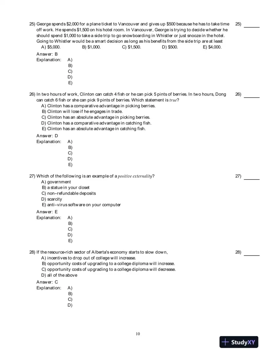 Economics For Life: Smart Choices For All?, 1st Edition Test Bank, page 11