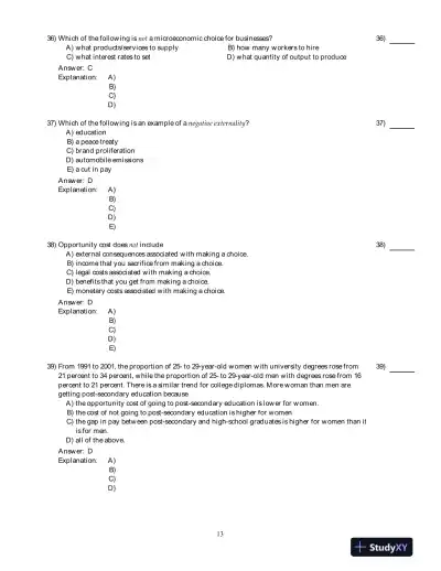 Economics For Life: Smart Choices For All?, 1st Edition Test Bank - Page 14 preview image