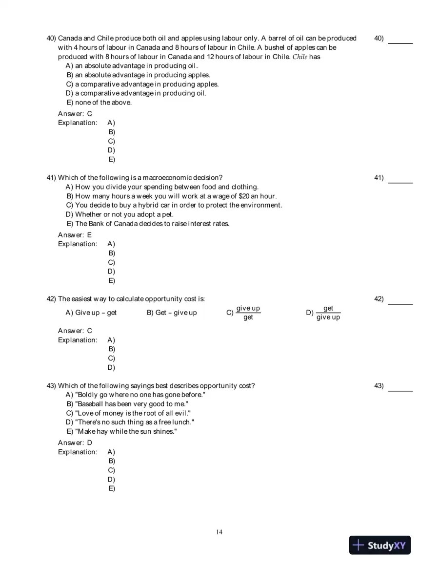 Economics For Life: Smart Choices For All?, 1st Edition Test Bank, page 15