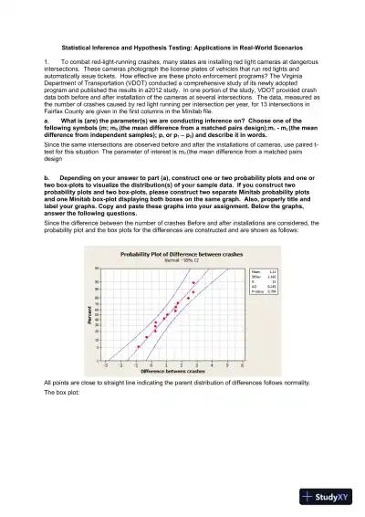 Statistical Inference and Hypothesis Testing: Applications in Real-World Scenarios - Page 1 preview image