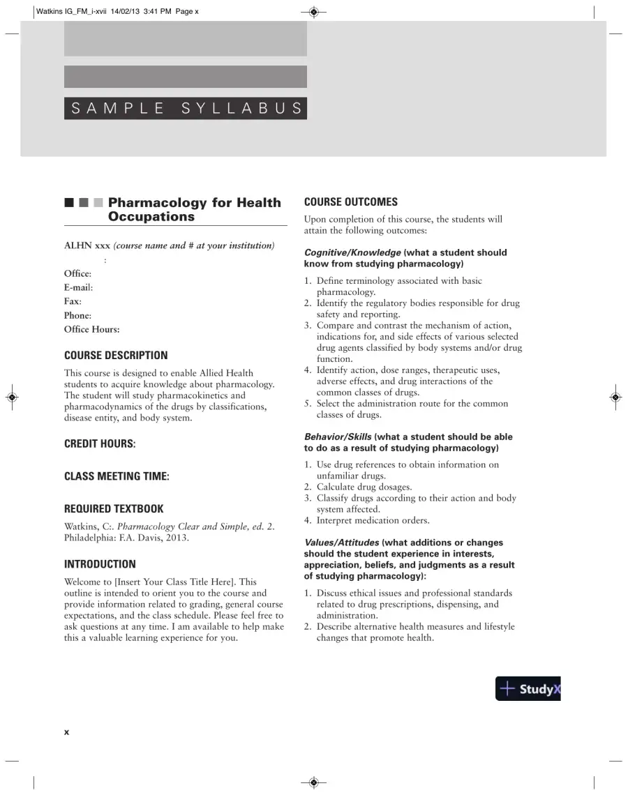 Pharmacology Clear And Simple: A Guide To Drug Classifications And Dosage Calculations , 2nd Edition Solution Manual, page 10