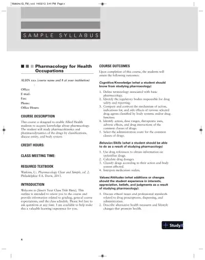 Pharmacology Clear And Simple: A Guide To Drug Classifications And Dosage Calculations , 2nd Edition Solution Manual - Page 10 preview image