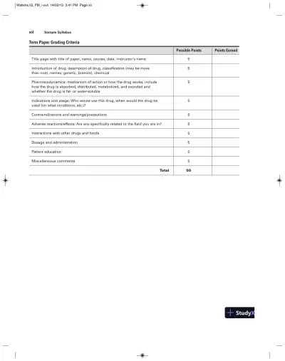 Pharmacology Clear And Simple: A Guide To Drug Classifications And Dosage Calculations , 2nd Edition Solution Manual - Page 12 preview image