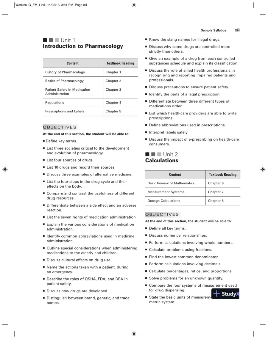 Pharmacology Clear And Simple: A Guide To Drug Classifications And Dosage Calculations , 2nd Edition Solution Manual, page 13