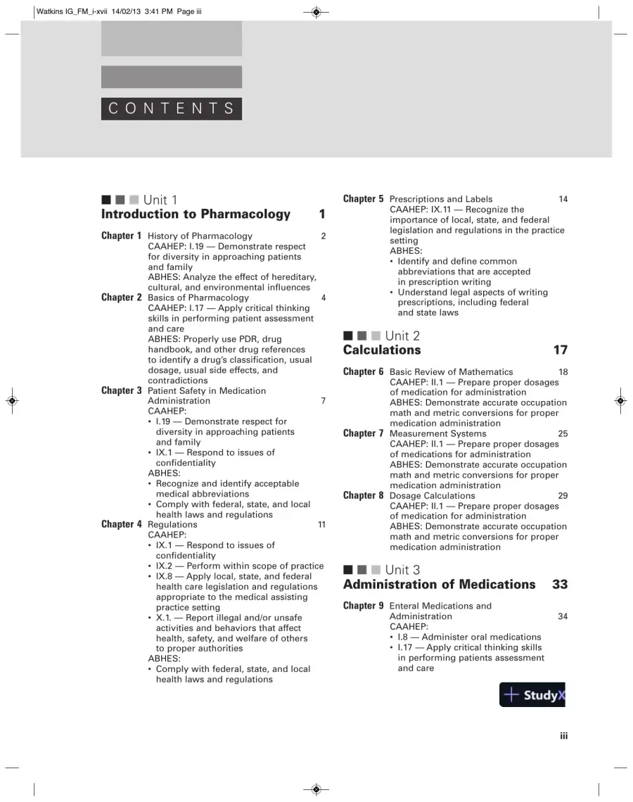 Pharmacology Clear And Simple: A Guide To Drug Classifications And Dosage Calculations , 2nd Edition Solution Manual, page 3