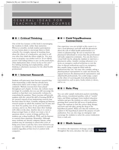 Pharmacology Clear And Simple: A Guide To Drug Classifications And Dosage Calculations , 2nd Edition Solution Manual - Page 8 preview image