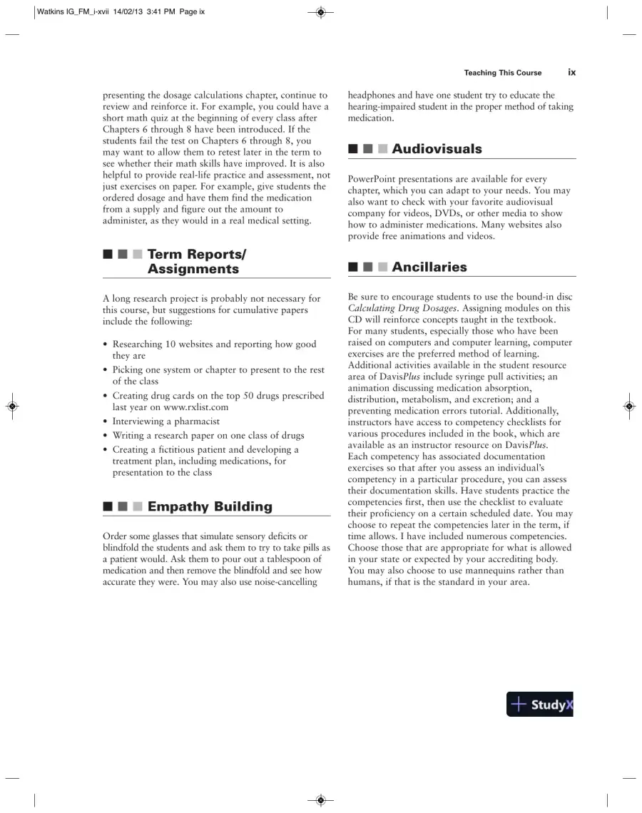 Pharmacology Clear And Simple: A Guide To Drug Classifications And Dosage Calculations , 2nd Edition Solution Manual, page 9