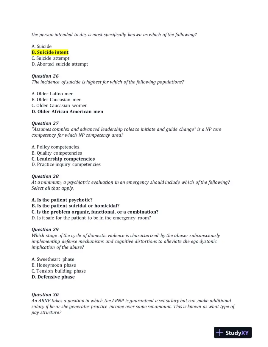 NRNP6675 Week 11 Final Exam With Answers (100 Solved Questions), page 7