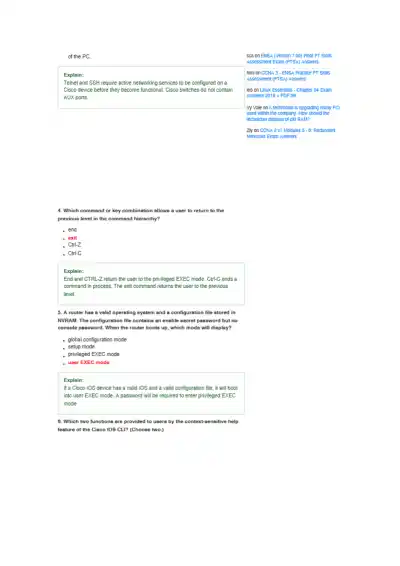 CCNA 1 Chapter 2 Exam - Page 2 preview image