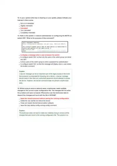 CCNA 1 Chapter 2 Exam - Page 5 preview image