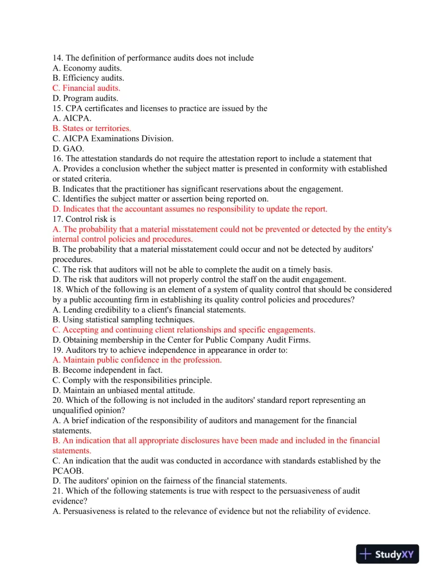 ACC504 Mid Term � Advanced Auditing, page 4