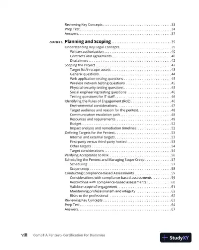 CompTIA Pentest+ Certification For Dummies (2022) - Page 11 preview image
