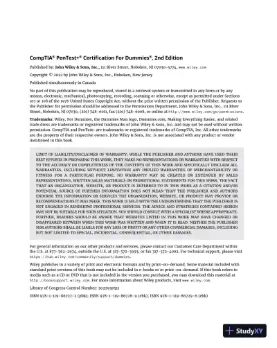 CompTIA Pentest+ Certification For Dummies (2022) - Page 7 preview image