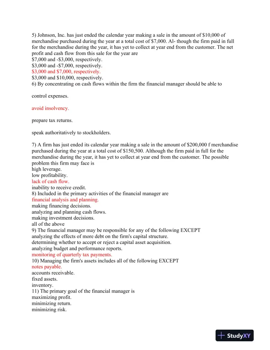 BAM 513 Financial Management: Concepts and Applications, page 3