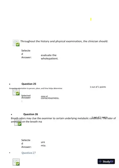 2023-2024 NURS6512 Nursing Diagnosis Final Exam With Answers (101 Solved Questions) - Page 11 preview image