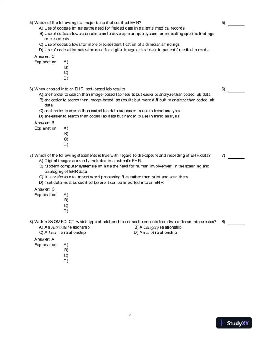 Electronic Health Records: Understanding And Using Computerized Medical Records, 3rd Edition Test Bank, page 10