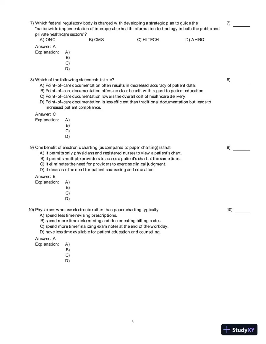Electronic Health Records: Understanding And Using Computerized Medical Records, 3rd Edition Test Bank, page 4