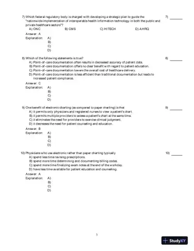 Electronic Health Records: Understanding And Using Computerized Medical Records, 3rd Edition Test Bank - Page 4 preview image