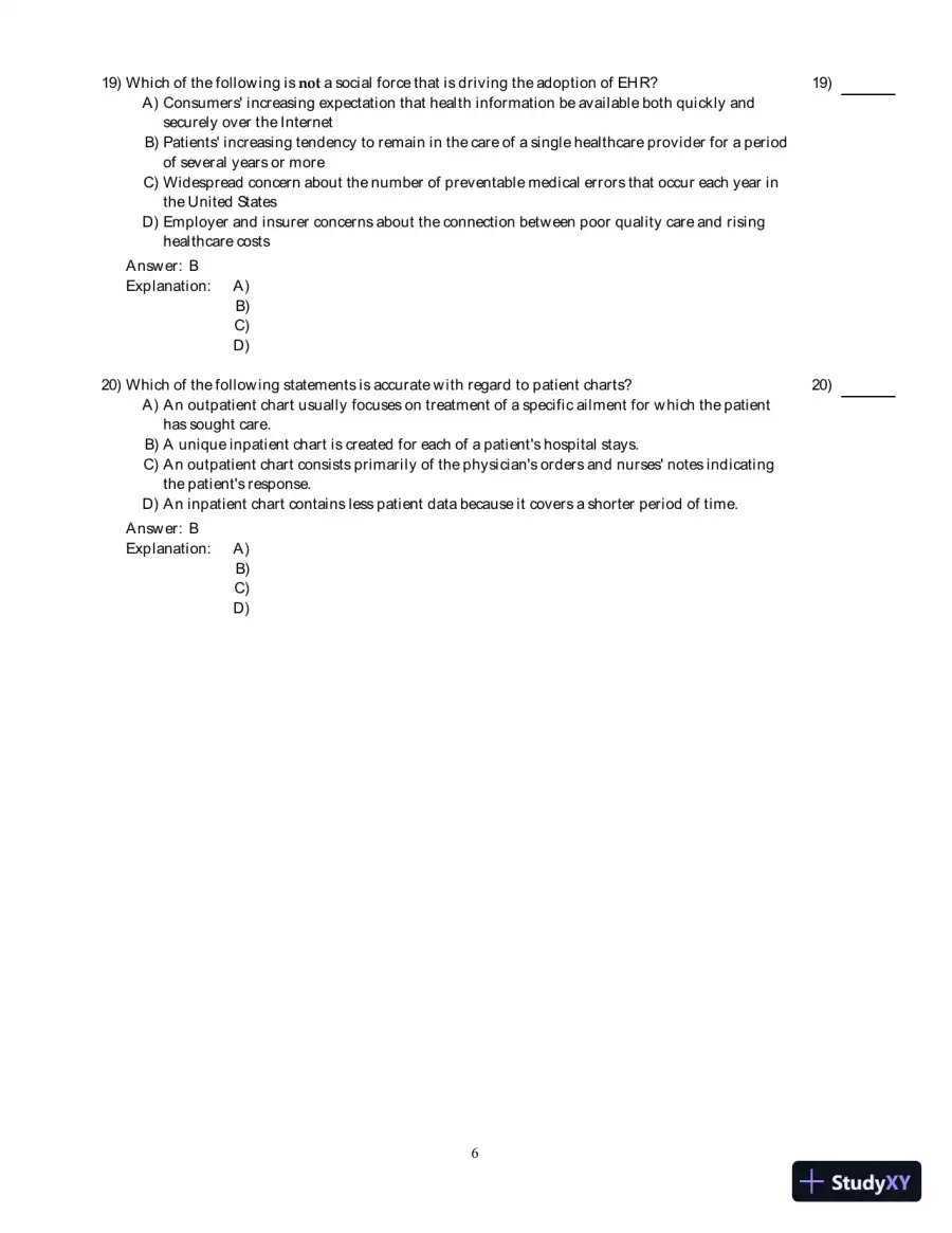 Electronic Health Records: Understanding And Using Computerized Medical Records, 3rd Edition Test Bank, page 7