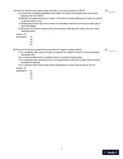 Electronic Health Records: Understanding And Using Computerized Medical Records, 3rd Edition Test Bank - Page 7 preview image
