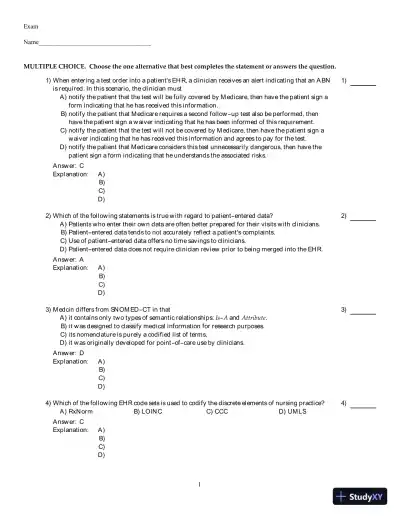 Electronic Health Records: Understanding And Using Computerized Medical Records, 3rd Edition Test Bank - Page 9 preview image