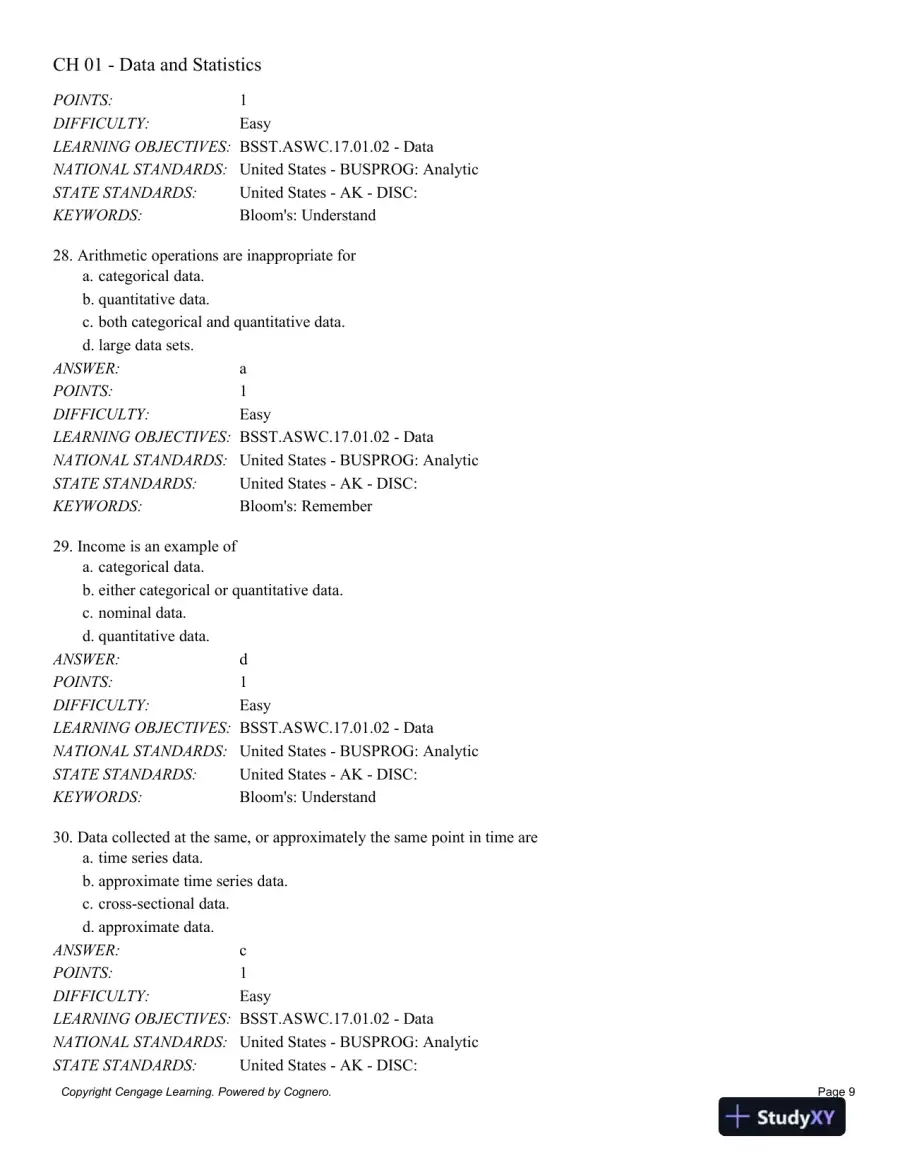 Statistics for Business and Economics, 13th Edition Test Bank, page 10