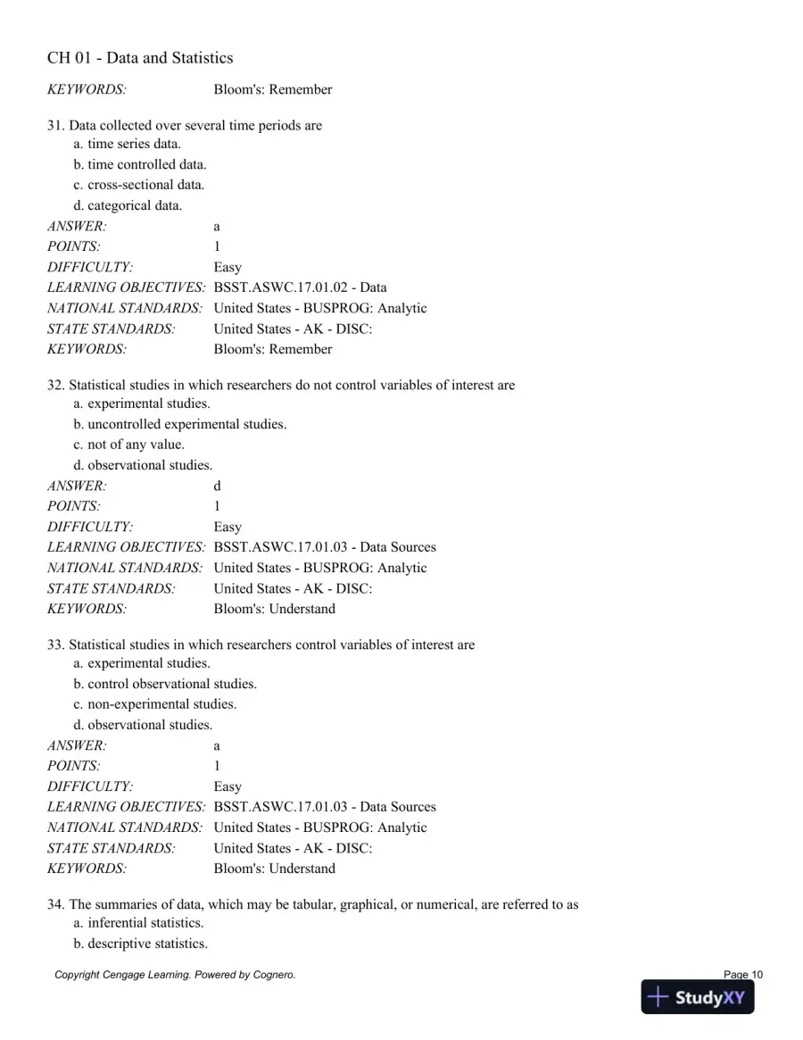 Statistics for Business and Economics, 13th Edition Test Bank, page 11