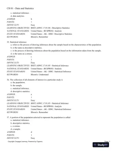 Statistics for Business and Economics, 13th Edition Test Bank - Page 12 preview image