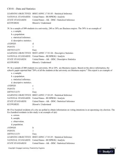 Statistics for Business and Economics, 13th Edition Test Bank - Page 13 preview image