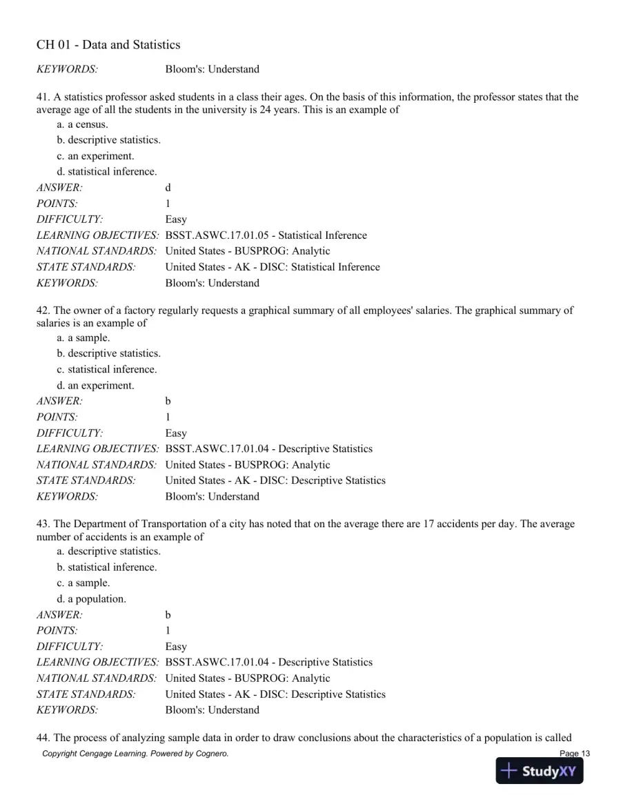 Statistics for Business and Economics, 13th Edition Test Bank, page 14