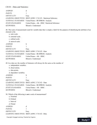 Statistics for Business and Economics, 13th Edition Test Bank - Page 16 preview image