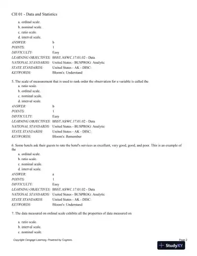 Statistics for Business and Economics, 13th Edition Test Bank - Page 3 preview image