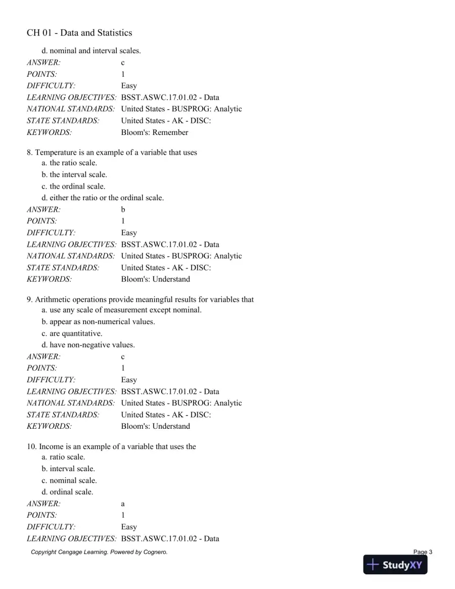 Statistics for Business and Economics, 13th Edition Test Bank, page 4