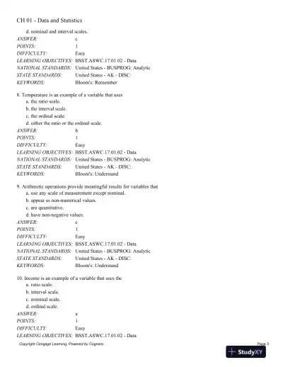 Statistics for Business and Economics, 13th Edition Test Bank - Page 4 preview image