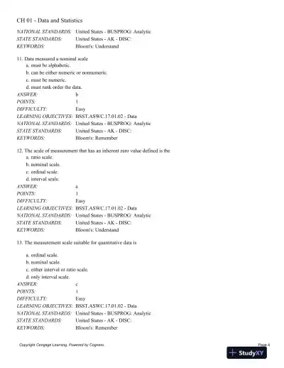 Statistics for Business and Economics, 13th Edition Test Bank - Page 5 preview image