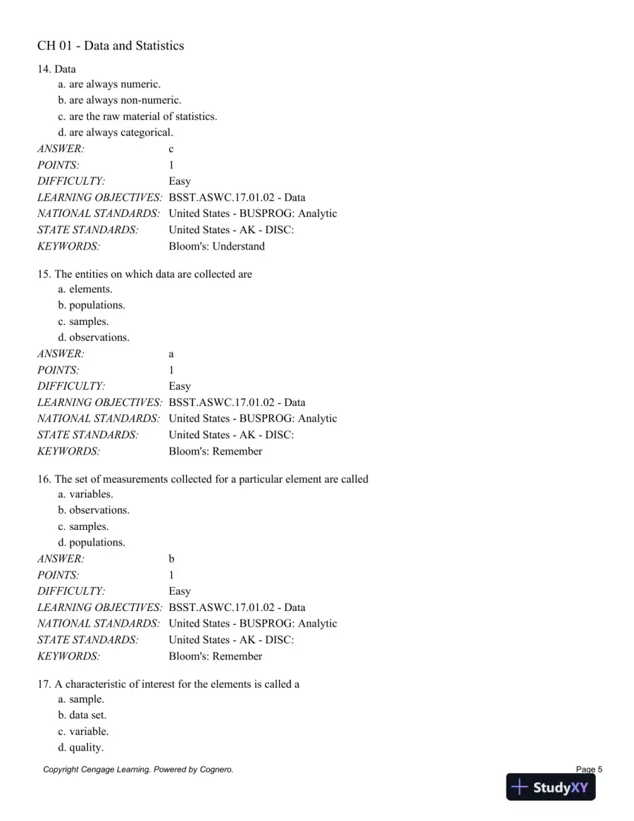 Statistics for Business and Economics, 13th Edition Test Bank, page 6