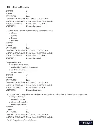 Statistics for Business and Economics, 13th Edition Test Bank - Page 7 preview image