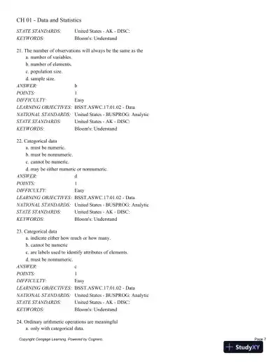 Statistics for Business and Economics, 13th Edition Test Bank - Page 8 preview image