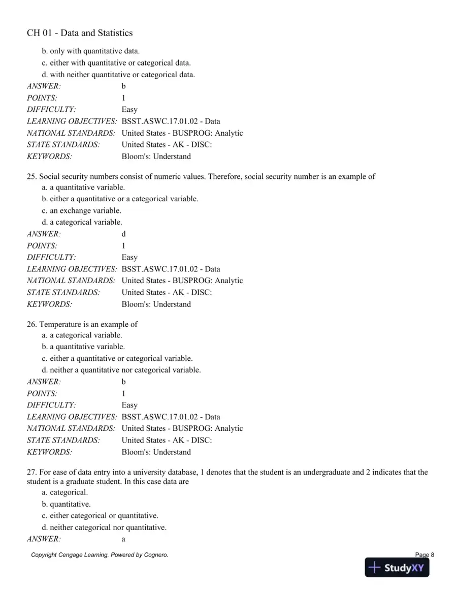 Statistics for Business and Economics, 13th Edition Test Bank, page 9
