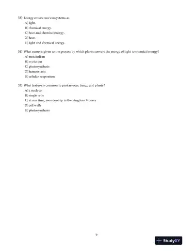 Test Bank For Biology: Concepts and Connections, 6th Edition - Page 10 preview image