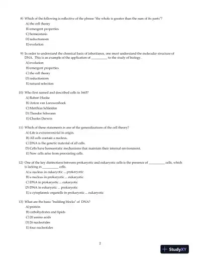 Test Bank For Biology: Concepts and Connections, 6th Edition - Page 3 preview image