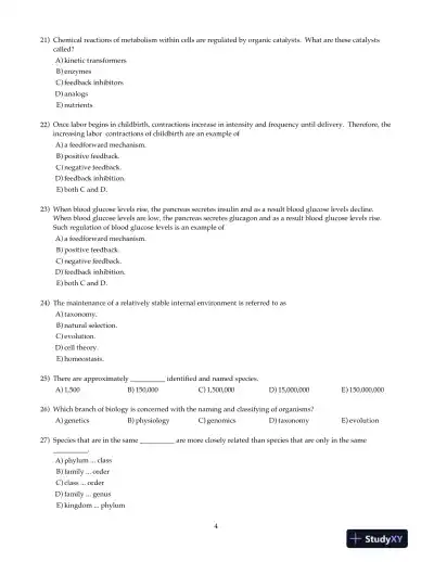 Test Bank For Biology: Concepts and Connections, 6th Edition - Page 5 preview image