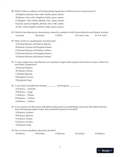 Test Bank For Biology: Concepts and Connections, 6th Edition - Page 6 preview image