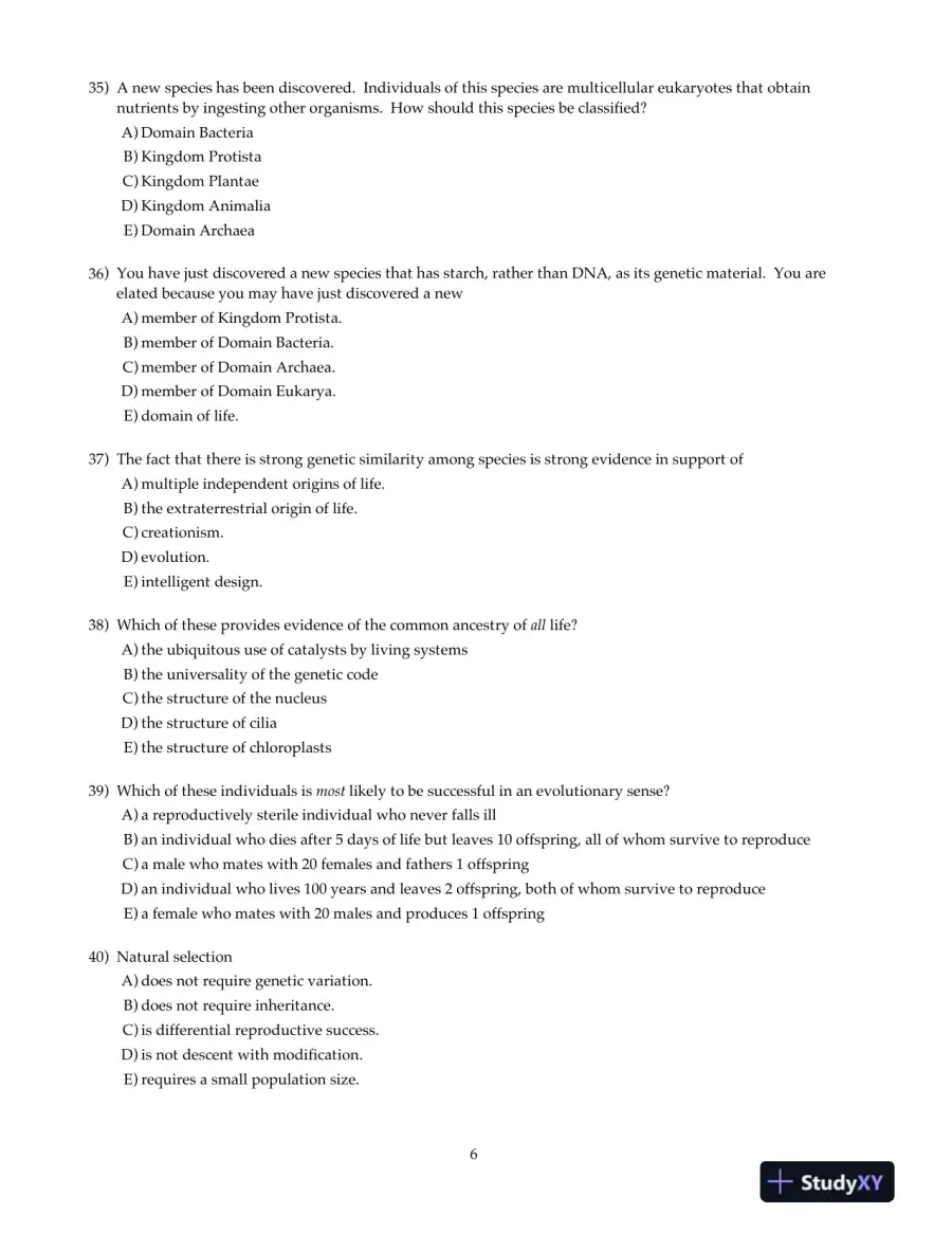 Test Bank For Biology: Concepts and Connections, 6th Edition, page 7