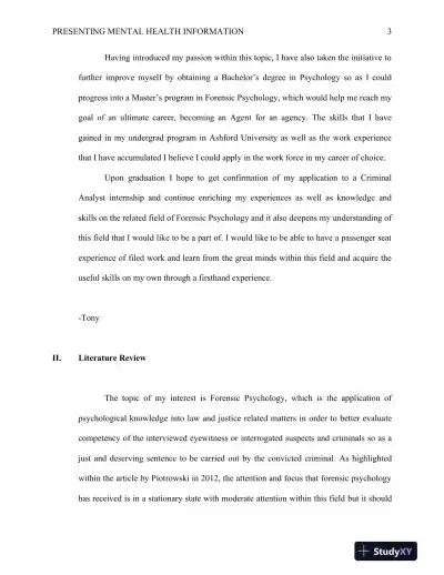 PSY 496: Applied Project Communication Competency: Presenting Mental Health Information Ashford University - Page 4 preview image