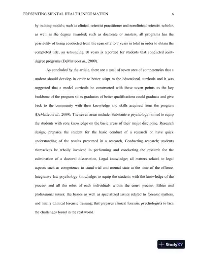 PSY 496: Applied Project Communication Competency: Presenting Mental Health Information Ashford University - Page 7 preview image