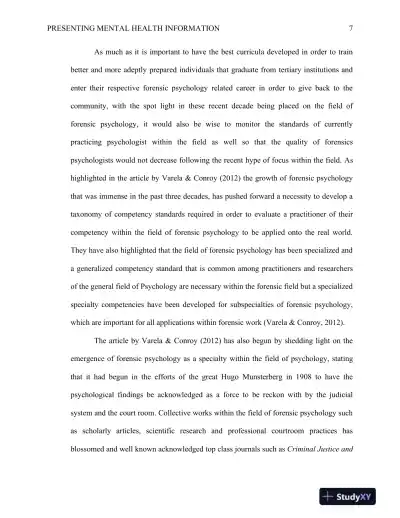 PSY 496: Applied Project Communication Competency: Presenting Mental Health Information Ashford University - Page 8 preview image