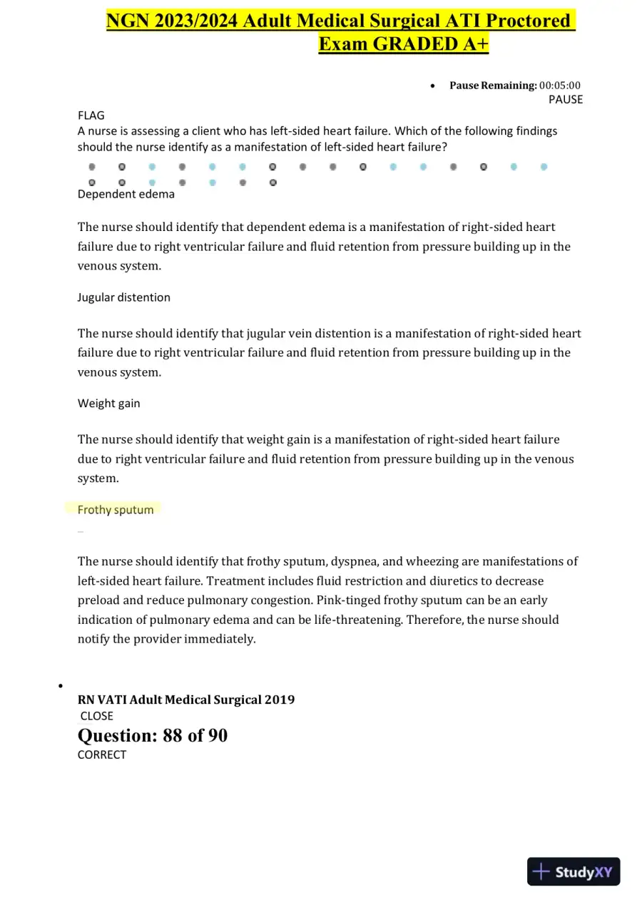 2023-2024 ATI NGN Adult Medical Surgical Proctored Exam with Answers (60 Solved Questions), page 3