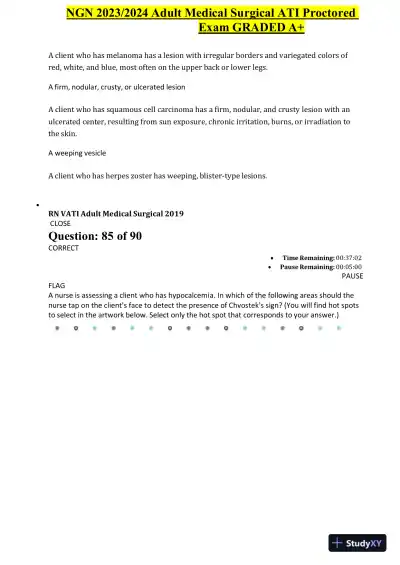 2023-2024 ATI NGN Adult Medical Surgical Proctored Exam with Answers (60 Solved Questions) - Page 6 preview image