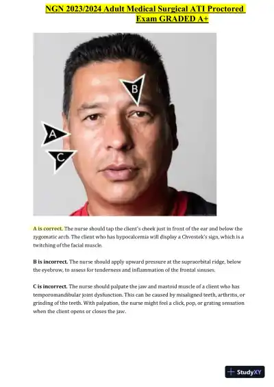 2023-2024 ATI NGN Adult Medical Surgical Proctored Exam with Answers (60 Solved Questions) - Page 7 preview image